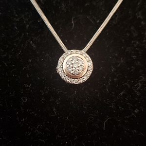 Rose and White Gold Diamond Necklace